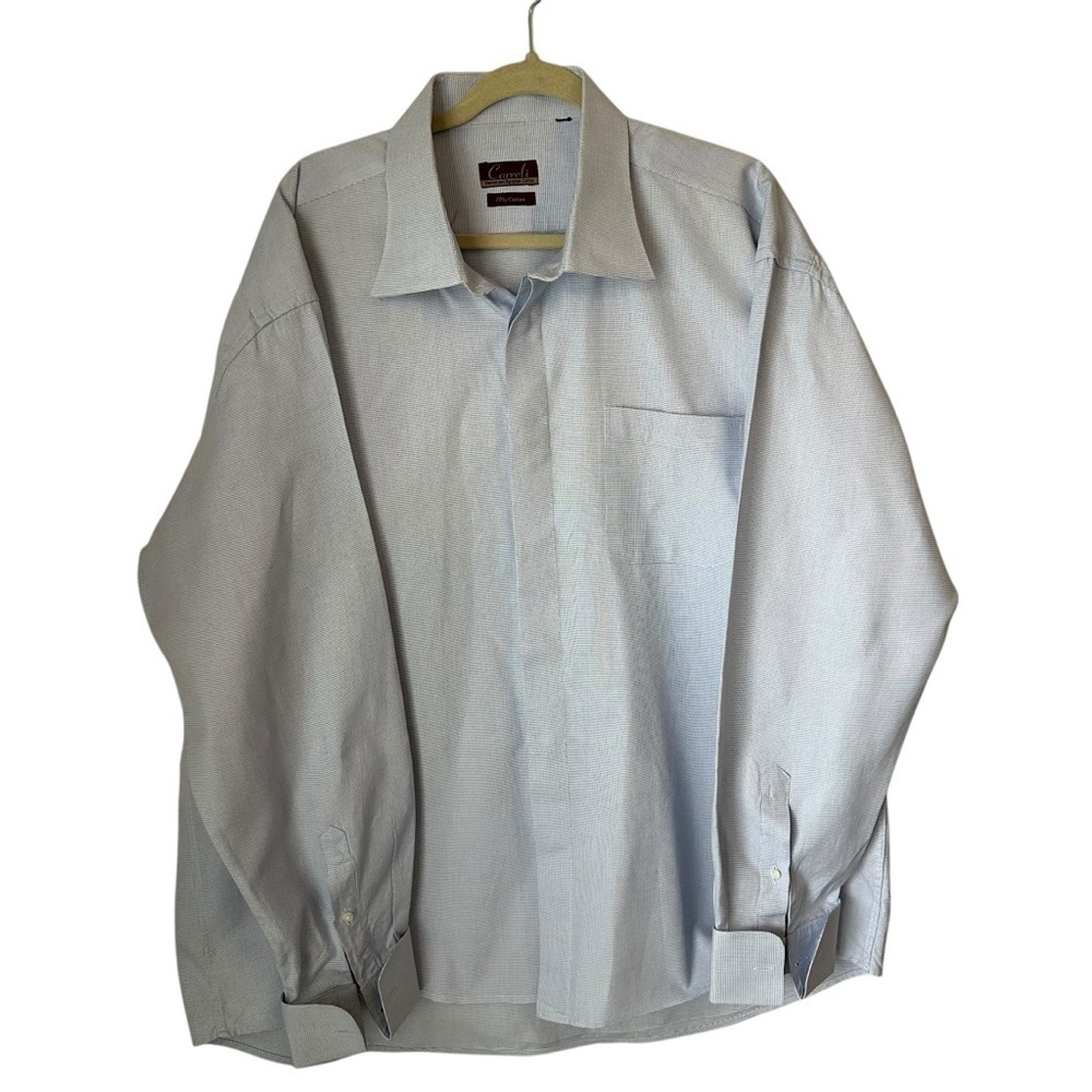 Luciano Carreli Men’s Long Sleeve Button Down Shirt 100% Egyptian Cotton No Sz